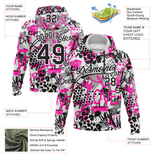 Load image into Gallery viewer, Custom Stitched Graffiti Pattern White-Black 3D Sports Pullover Sweatshirt Hoodie