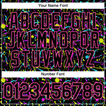 Load image into Gallery viewer, Custom Graffiti Pattern Black-Pink 3D Neon Splatter Performance T-Shirt