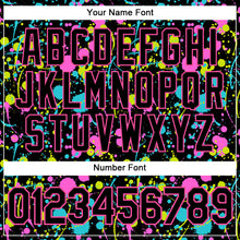 Load image into Gallery viewer, Custom Graffiti Pattern Black-Pink 3D Neon Splatter Performance T-Shirt