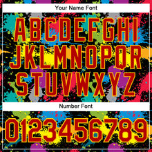 Load image into Gallery viewer, Custom Graffiti Pattern Red-Gold 3D Colorful Splattered Messy Art Ink Paintbrush Drawing Performance T-Shirt