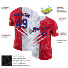 Load image into Gallery viewer, Custom Graffiti Pattern Royal-Red Scratch 3D Performance T-Shirt