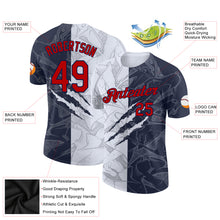 Load image into Gallery viewer, Custom Graffiti Pattern Red-Navy Scratch 3D Performance T-Shirt