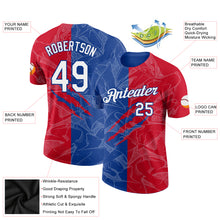 Load image into Gallery viewer, Custom Graffiti Pattern Red-Royal Scratch 3D Performance T-Shirt