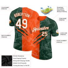 Load image into Gallery viewer, Custom Graffiti Pattern Green-Orange Scratch 3D Performance T-Shirt