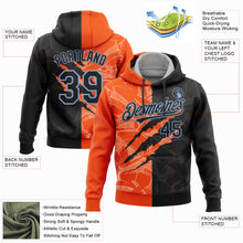 Load image into Gallery viewer, Custom Stitched Graffiti Pattern Black Orange-Light Blue 3D Scratch Sports Pullover Sweatshirt Hoodie