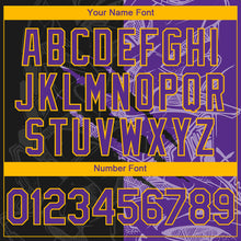 Load image into Gallery viewer, Custom Stitched Graffiti Pattern Black Purple-Gold 3D Scratch Sports Pullover Sweatshirt Hoodie