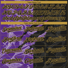 Load image into Gallery viewer, Custom Stitched Graffiti Pattern Black Purple-Old Gold 3D Scratch Sports Pullover Sweatshirt Hoodie