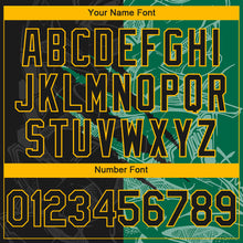 Load image into Gallery viewer, Custom Stitched Graffiti Pattern Black Kelly Green-Gold 3D Scratch Sports Pullover Sweatshirt Hoodie