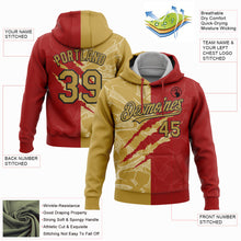 Load image into Gallery viewer, Custom Stitched Graffiti Pattern Old Gold-Red 3D Scratch Sports Pullover Sweatshirt Hoodie