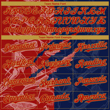 Load image into Gallery viewer, Custom Stitched Graffiti Pattern Red Navy-Old Gold 3D Scratch Sports Pullover Sweatshirt Hoodie