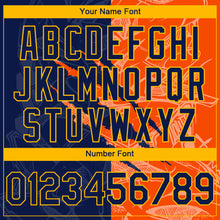 Load image into Gallery viewer, Custom Stitched Graffiti Pattern Navy Orange-Gold 3D Scratch Sports Pullover Sweatshirt Hoodie