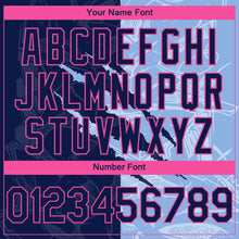 Load image into Gallery viewer, Custom Stitched Graffiti Pattern Navy Light Blue-Pink 3D Scratch Sports Pullover Sweatshirt Hoodie