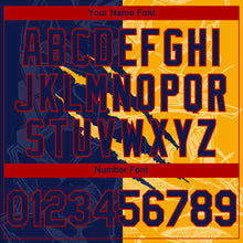 Load image into Gallery viewer, Custom Stitched Graffiti Pattern Navy Gold-Red 3D Scratch Sports Pullover Sweatshirt Hoodie