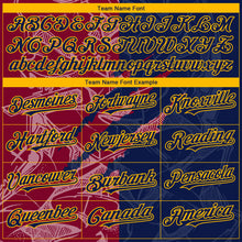 Load image into Gallery viewer, Custom Stitched Graffiti Pattern Navy Maroon-Gold 3D Scratch Sports Pullover Sweatshirt Hoodie