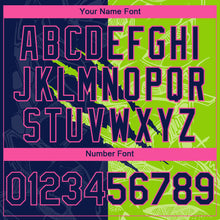 Load image into Gallery viewer, Custom Stitched Graffiti Pattern Navy Neon Green-Pink 3D Scratch Sports Pullover Sweatshirt Hoodie