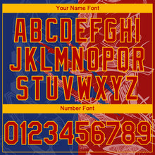 Load image into Gallery viewer, Custom Stitched Graffiti Pattern Red Royal-Gold 3D Scratch Sports Pullover Sweatshirt Hoodie