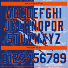 Load image into Gallery viewer, Custom Stitched Graffiti Pattern Royal Light Blue-Orange 3D Scratch Sports Pullover Sweatshirt Hoodie