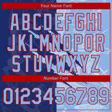 Load image into Gallery viewer, Custom Stitched Graffiti Pattern Light Blue Royal-Red 3D Scratch Sports Pullover Sweatshirt Hoodie