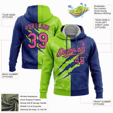 Load image into Gallery viewer, Custom Stitched Graffiti Pattern Pink Royal Neon Green-Black 3D Scratch Sports Pullover Sweatshirt Hoodie