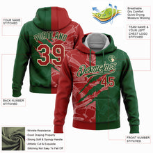 Load image into Gallery viewer, Custom Stitched Graffiti Pattern Red Green-Cream 3D Scratch Sports Pullover Sweatshirt Hoodie