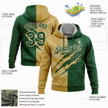 Load image into Gallery viewer, Custom Stitched Graffiti Pattern Green Old Gold-Cream 3D Scratch Sports Pullover Sweatshirt Hoodie
