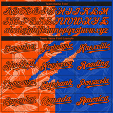 Load image into Gallery viewer, Custom Stitched Graffiti Pattern Orange Thunder Blue-Black 3D Scratch Sports Pullover Sweatshirt Hoodie