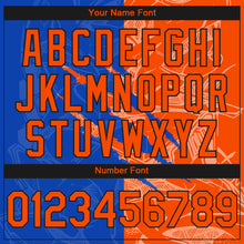 Load image into Gallery viewer, Custom Stitched Graffiti Pattern Orange Thunder Blue-Black 3D Scratch Sports Pullover Sweatshirt Hoodie