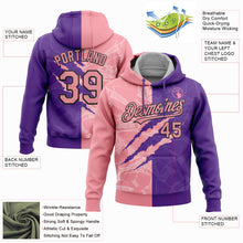 Load image into Gallery viewer, Custom Stitched Graffiti Pattern Medium Pink Purple-Black 3D Scratch Sports Pullover Sweatshirt Hoodie