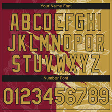 Load image into Gallery viewer, Custom Stitched Graffiti Pattern Old Gold Crimson-Black 3D Scratch Sports Pullover Sweatshirt Hoodie