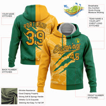 Load image into Gallery viewer, Custom Stitched Graffiti Pattern Yellow Kelly Green-Black 3D Scratch Sports Pullover Sweatshirt Hoodie