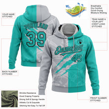Load image into Gallery viewer, Custom Stitched Graffiti Pattern Aqua Gray-Black 3D Scratch Sports Pullover Sweatshirt Hoodie