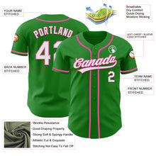 Load image into Gallery viewer, Custom Grass Green White-Pink Authentic Baseball Jersey