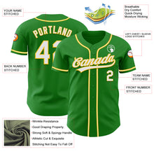 Load image into Gallery viewer, Custom Grass Green White-Yellow Authentic Baseball Jersey