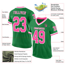 Load image into Gallery viewer, Custom Grass Green Pink-White Mesh Authentic Throwback Football Jersey