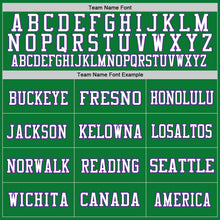 Load image into Gallery viewer, Custom Grass Green Purple-White Mesh Authentic Throwback Football Jersey