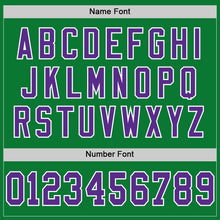 Load image into Gallery viewer, Custom Grass Green Purple-White Mesh Authentic Throwback Football Jersey