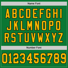 Load image into Gallery viewer, Custom Grass Green Gold-Black Mesh Authentic Throwback Football Jersey