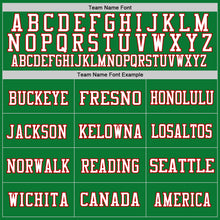 Load image into Gallery viewer, Custom Grass Green White-Red Mesh Authentic Throwback Football Jersey