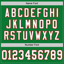 Load image into Gallery viewer, Custom Grass Green White-Red Mesh Authentic Throwback Football Jersey