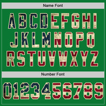 Load image into Gallery viewer, Custom Grass Green Vintage USA Flag Cream-Red Mesh Authentic Throwback Football Jersey