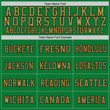 Load image into Gallery viewer, Custom Grass Green Old Gold-Black Mesh Authentic Throwback Football Jersey