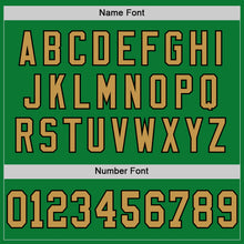 Load image into Gallery viewer, Custom Grass Green Old Gold-Black Mesh Authentic Throwback Football Jersey