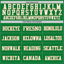 Load image into Gallery viewer, Custom Grass Green White-Old Gold Mesh Authentic Throwback Football Jersey