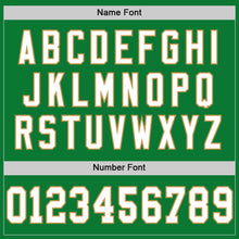 Load image into Gallery viewer, Custom Grass Green White-Old Gold Mesh Authentic Throwback Football Jersey