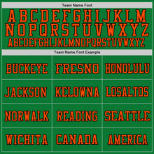 Load image into Gallery viewer, Custom Grass Green Orange-Black Mesh Authentic Throwback Football Jersey