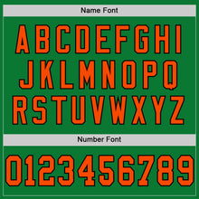 Load image into Gallery viewer, Custom Grass Green Orange-Black Mesh Authentic Throwback Football Jersey
