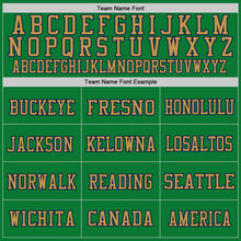 Load image into Gallery viewer, Custom Grass Green Navy-Old Gold Mesh Authentic Throwback Football Jersey