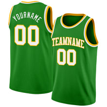 Load image into Gallery viewer, Custom Grass Green White-Gold Authentic Basketball Jersey