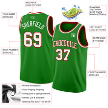 Load image into Gallery viewer, Custom Grass Green White-Red Authentic Basketball Jersey