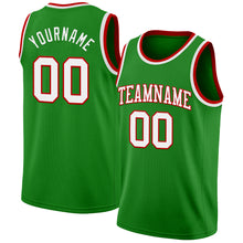 Load image into Gallery viewer, Custom Grass Green White-Red Authentic Basketball Jersey